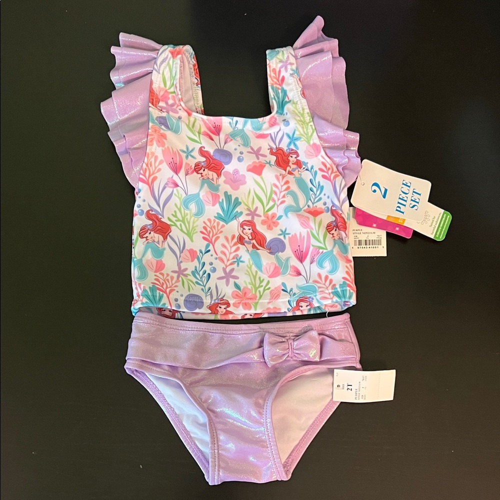 Disney Colorful Ariel Mermaid Print Swimsuit